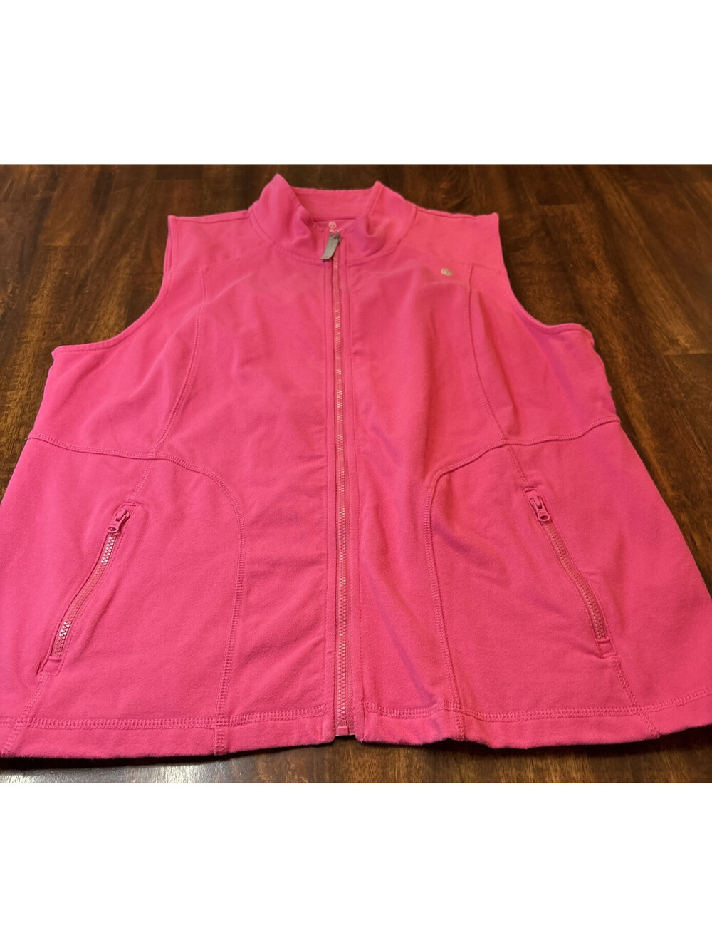 Talbots Jacket Womens XL Petite Pink Vest Sleeveless Full Zip Pocket